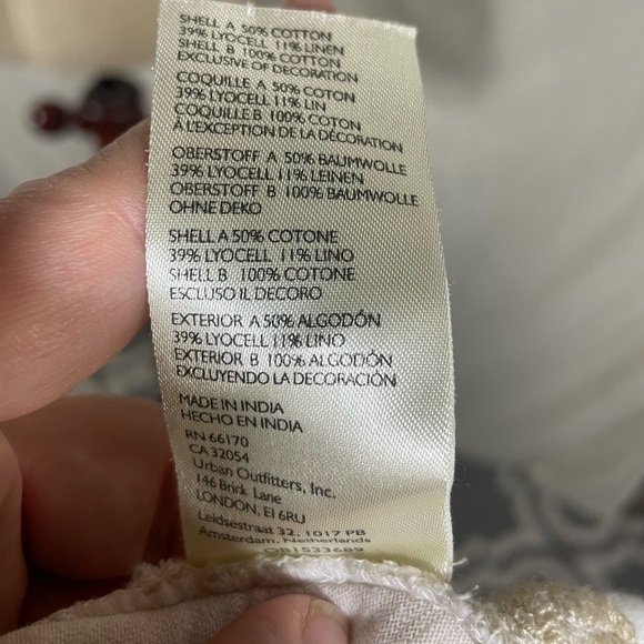 Free People Cream Off White Oversized Short Sleeve Embroidered Floral Size S - Picture 6 of 7